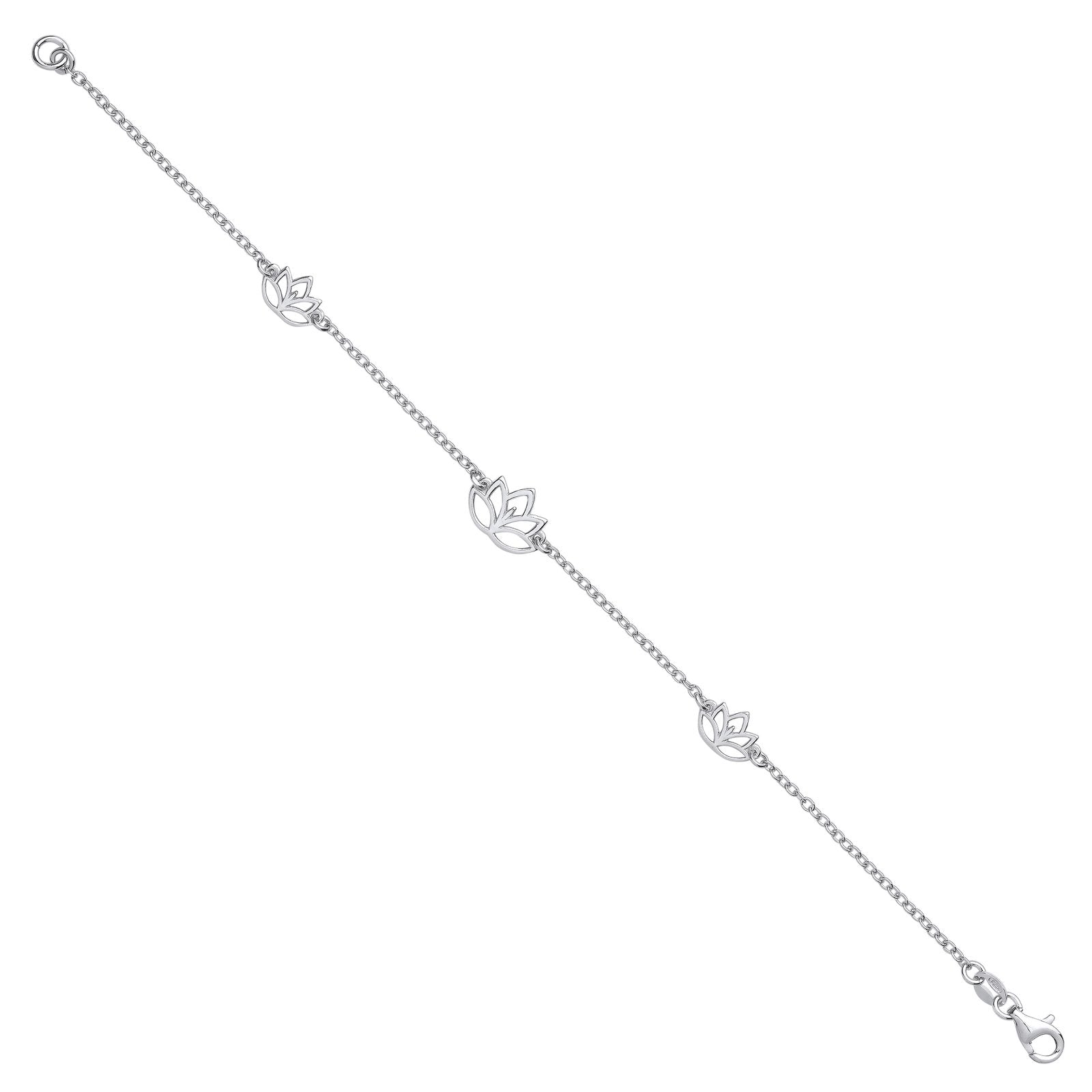 Silver Lotus Flowers Ladies Bracelet - Fine Bracelet - Certified Authentic - Swiss Made – Luxury Jewellery by Imperial